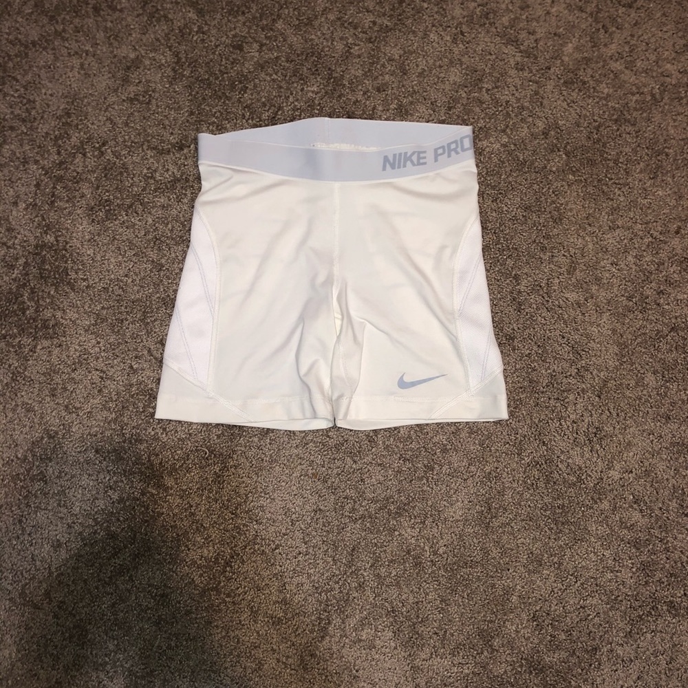 White Nike Pros with Side Padding
